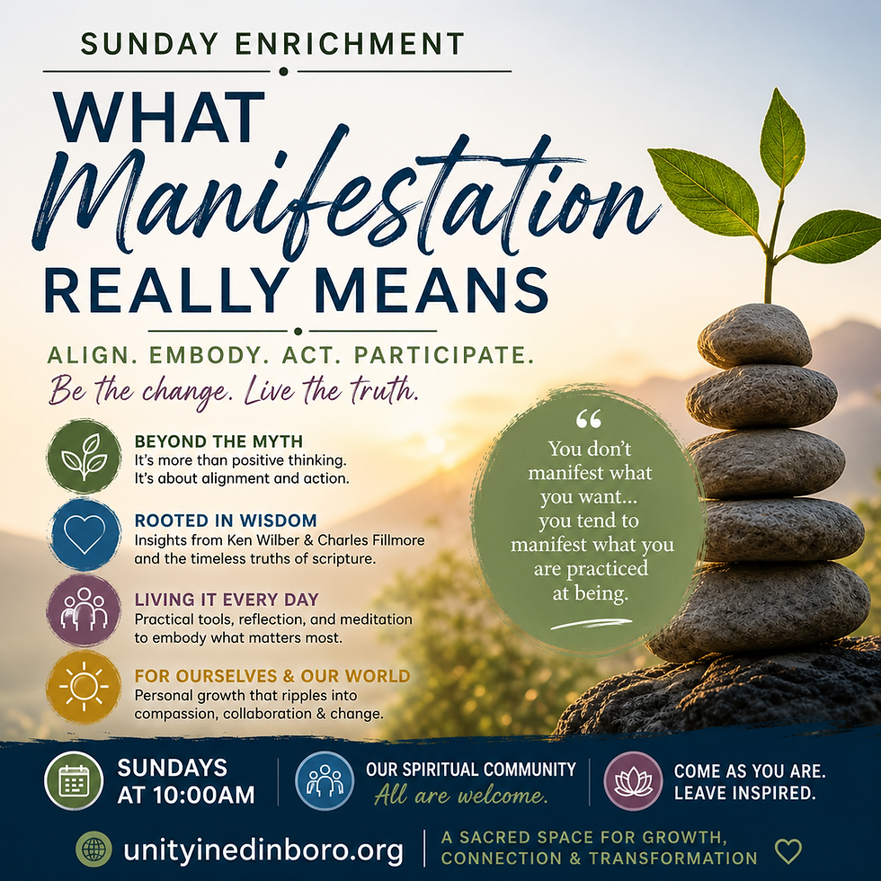 Sunday Enrichment Invitation: Exploring Manifestation as Conscious Creation