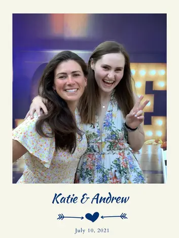 Photo booth photo at a wedding. 