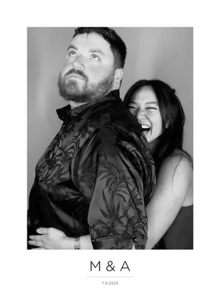 Photo booth image from a wedding