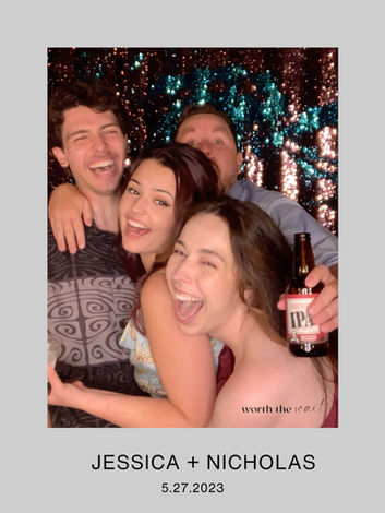 Photo booth photo at Newcastle Gardens. 