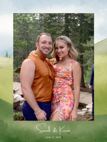 Photo booth photo outside in Lake Tahoe, CA. 