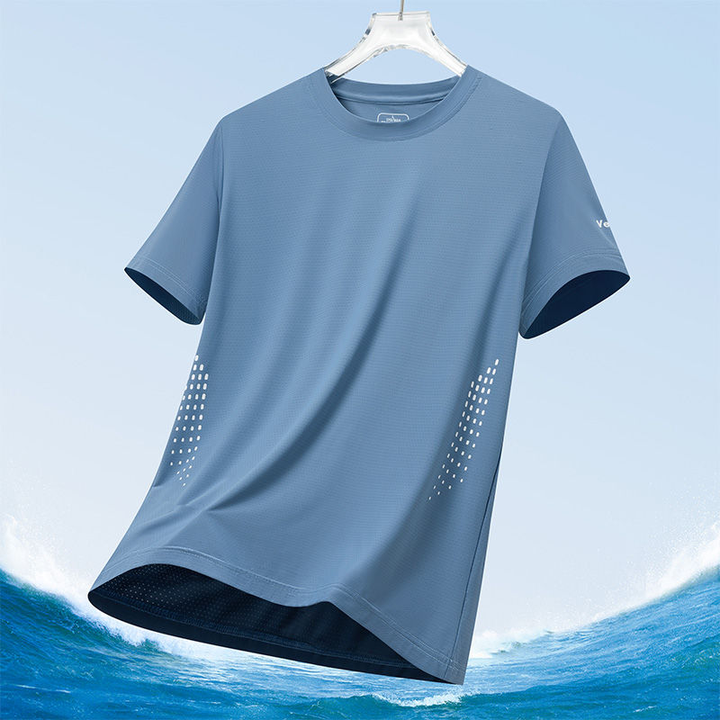 Miniatura: Camiseta Masculina Ice Silk Gola Redonda – Esportiva, Leve e de Secagem Rápid