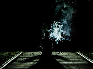 Person at Night with Smoke