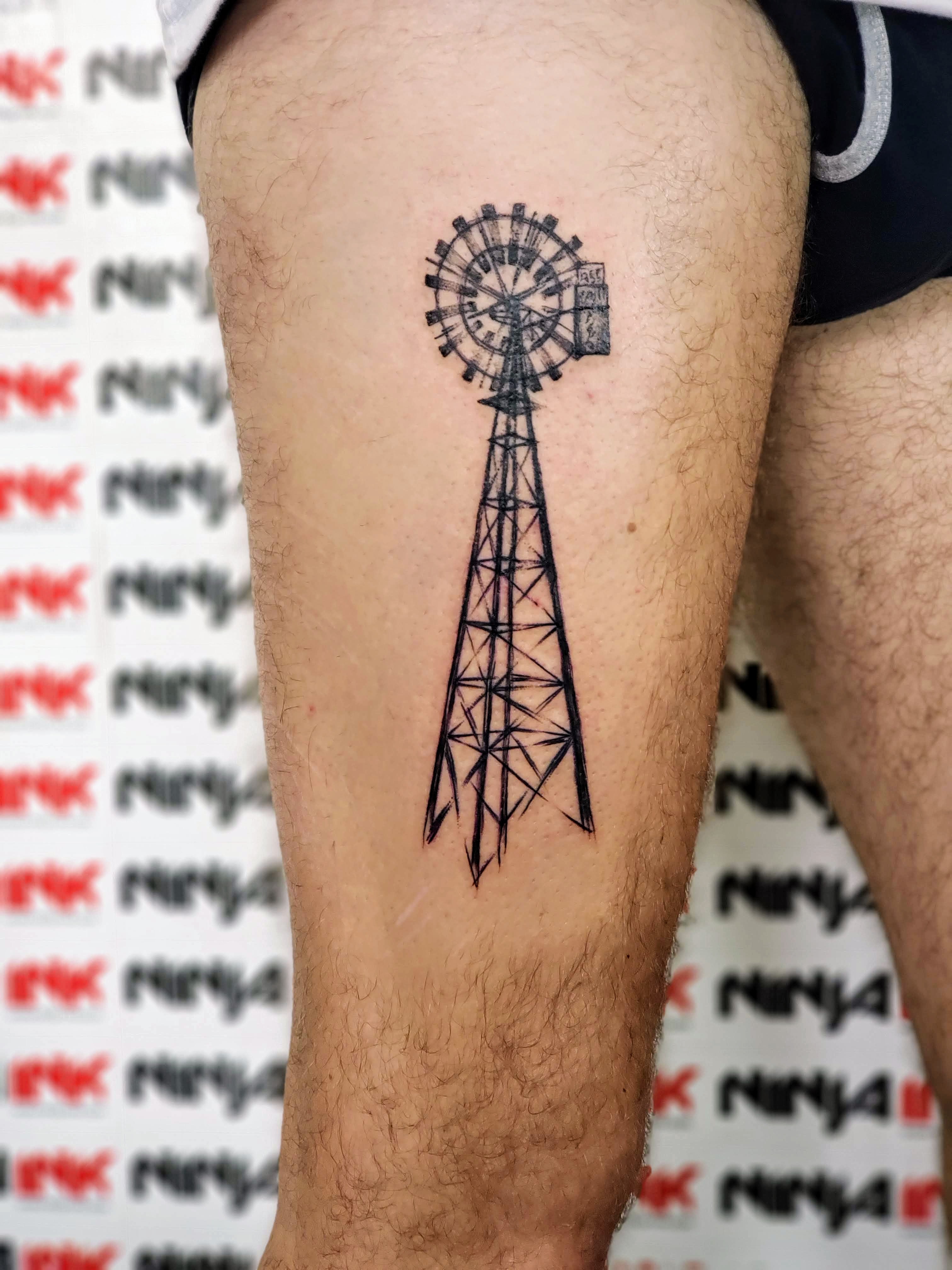 Black and Grey Windmill