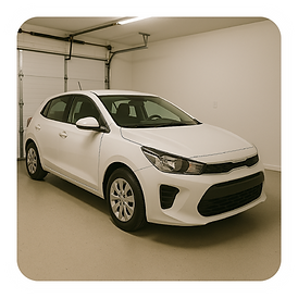 voiture susceptible d'être saisie qui attend l'huissier de justice dans le garage d'un emprunteur FICP