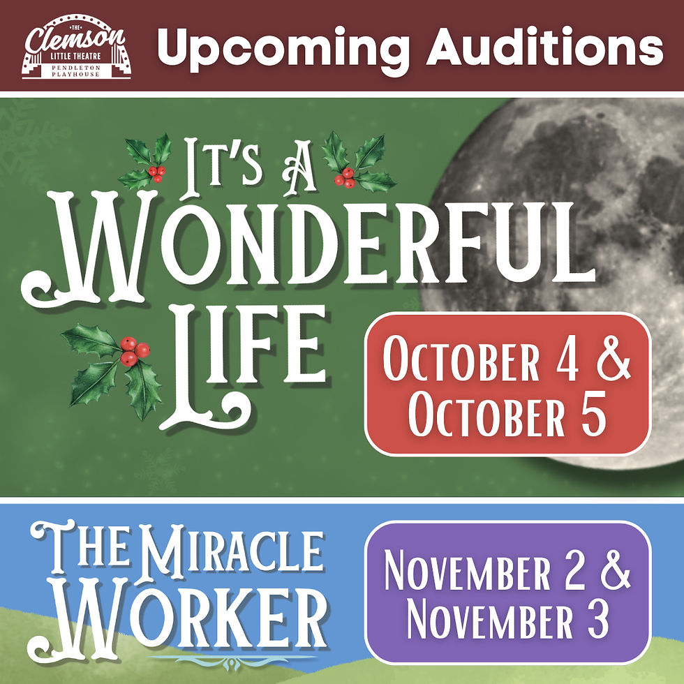 Upcoming Auditions for Winter Shows