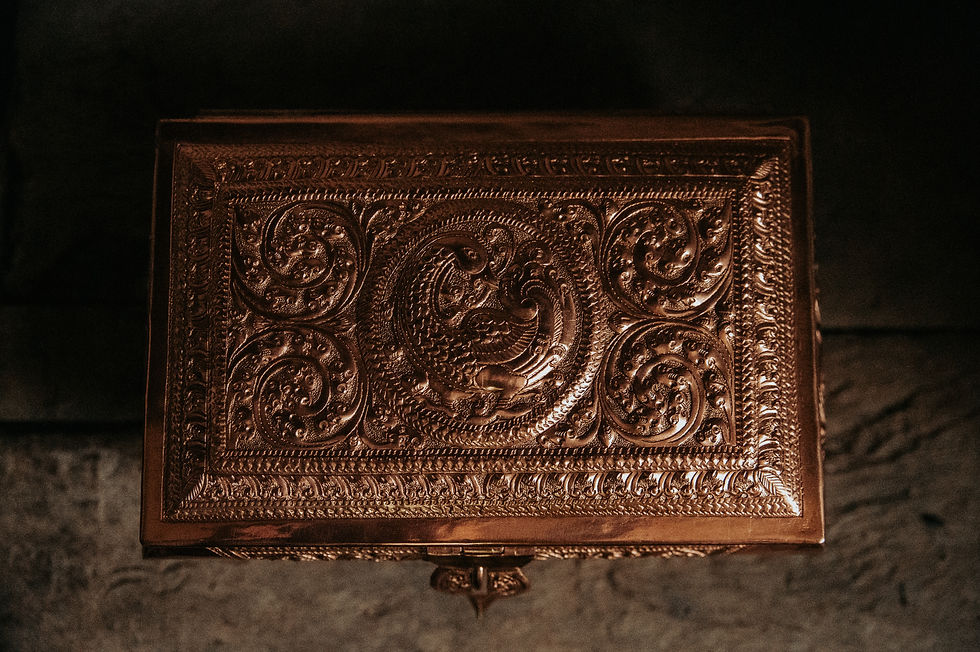 Miniature : Boîte à bijoux en laiton Paon