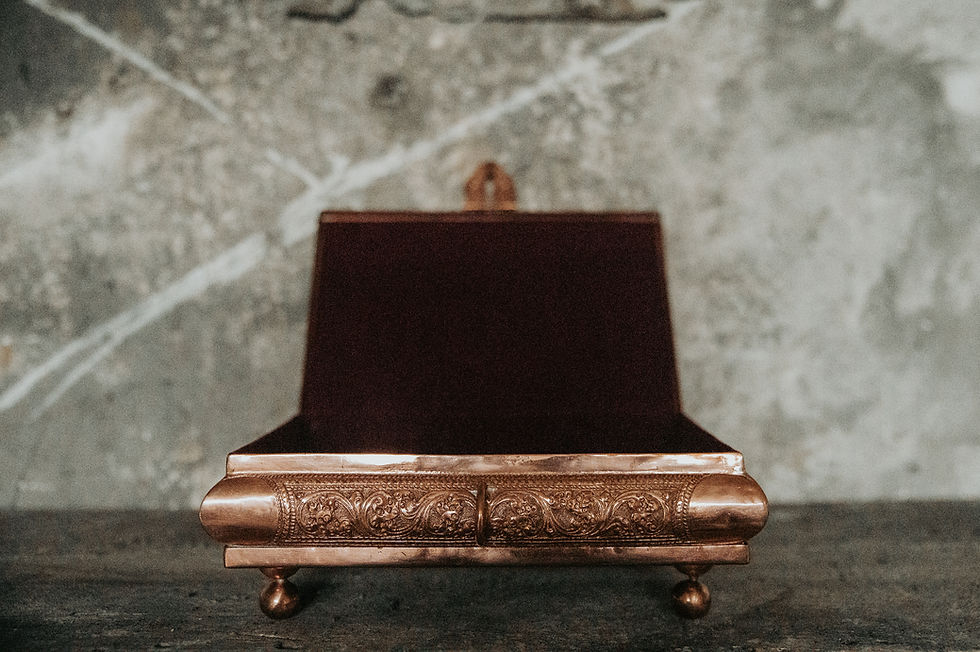 Miniature : Boîte à bijoux en laiton Paon