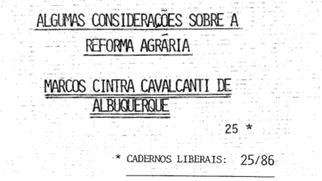 Algumas considerações sobre a reforma agrária