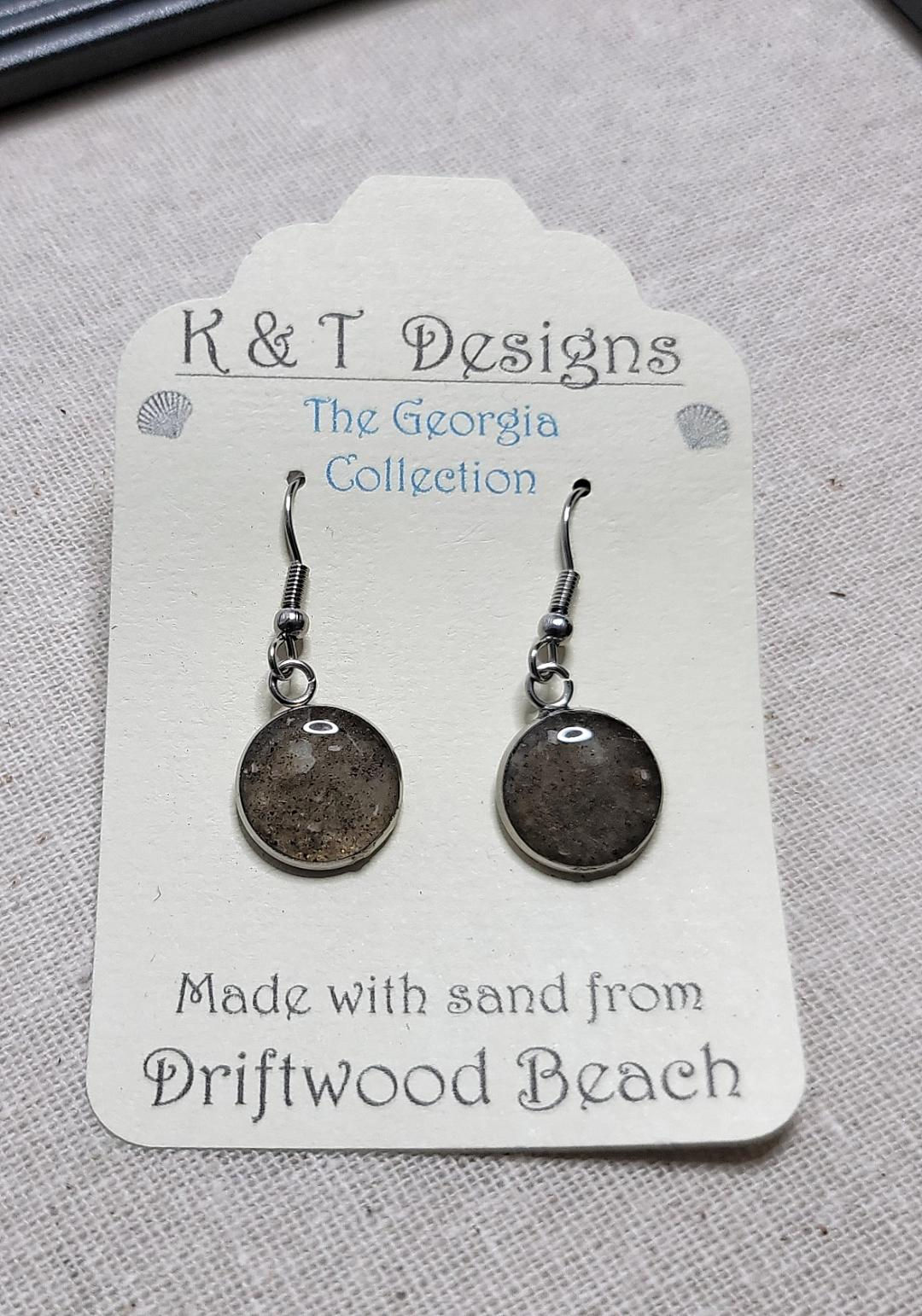 Driftwood Beach Sand Dangle Drop Earrings