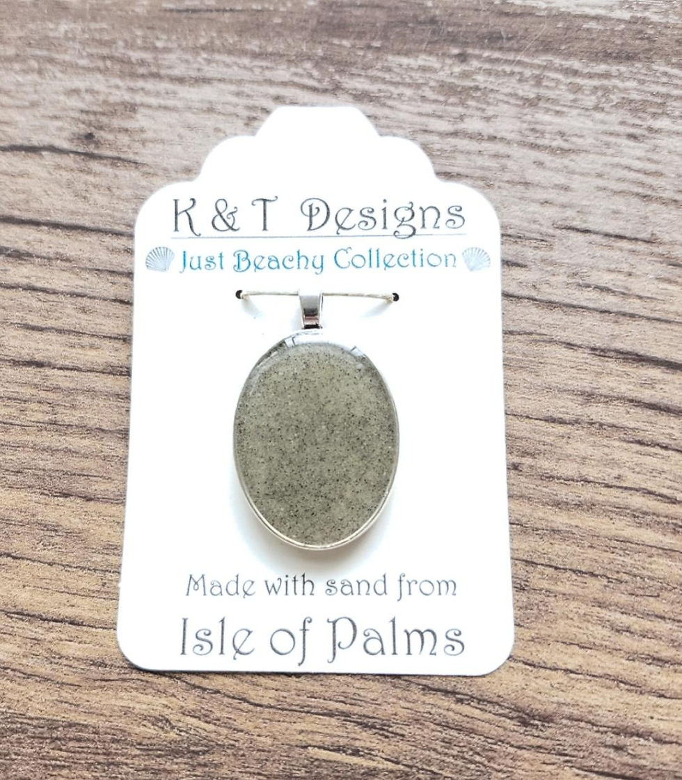 Thumbnail: Isle of Palms Beach Sand Oval Pendant