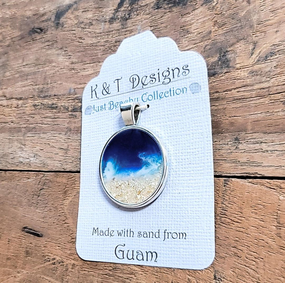 Thumbnail: Guam Beach Sand Shoreline Circle Pendant / Necklace