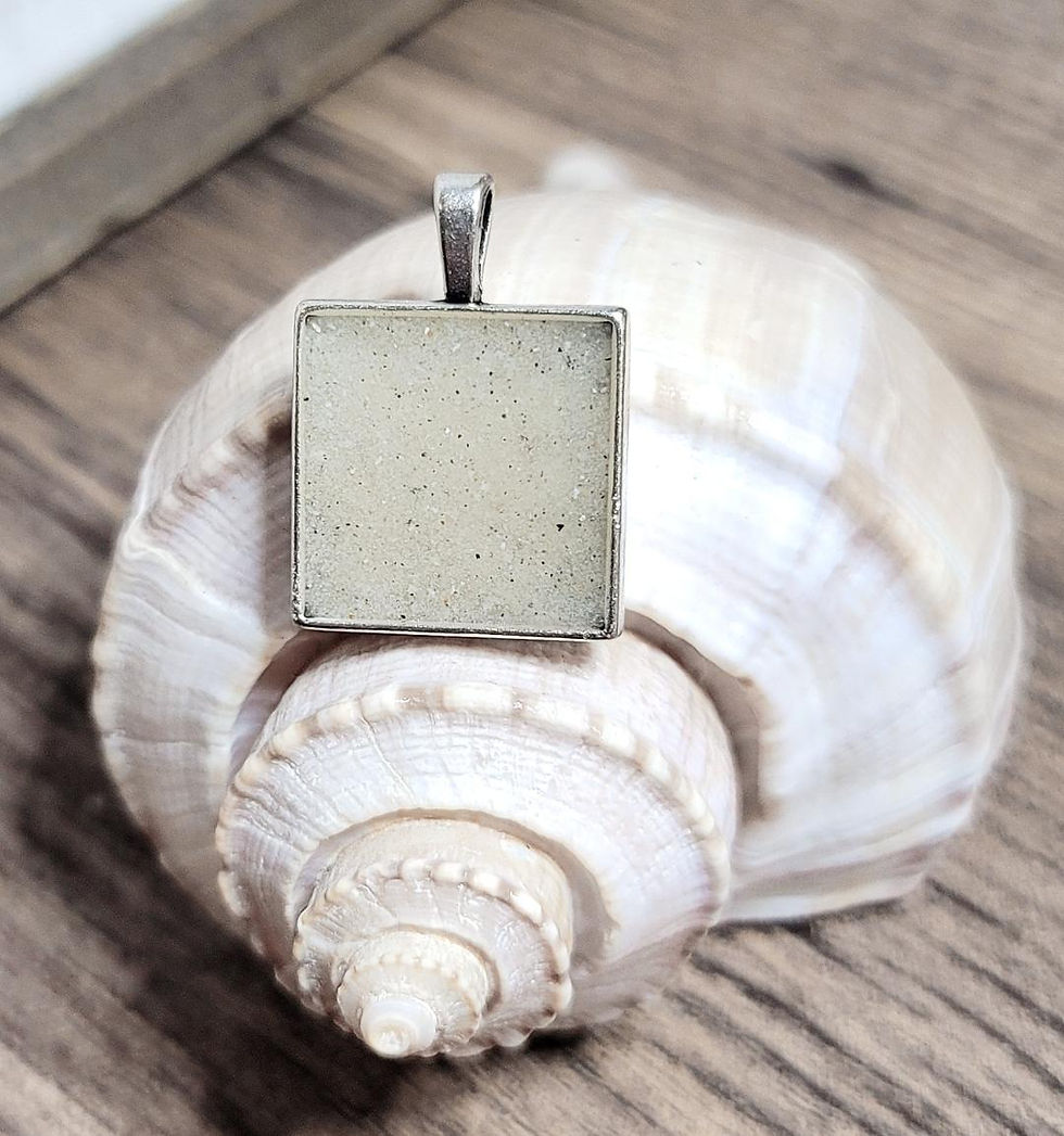 Thumbnail: Clearwater Beach Sand Square Pendant Necklace