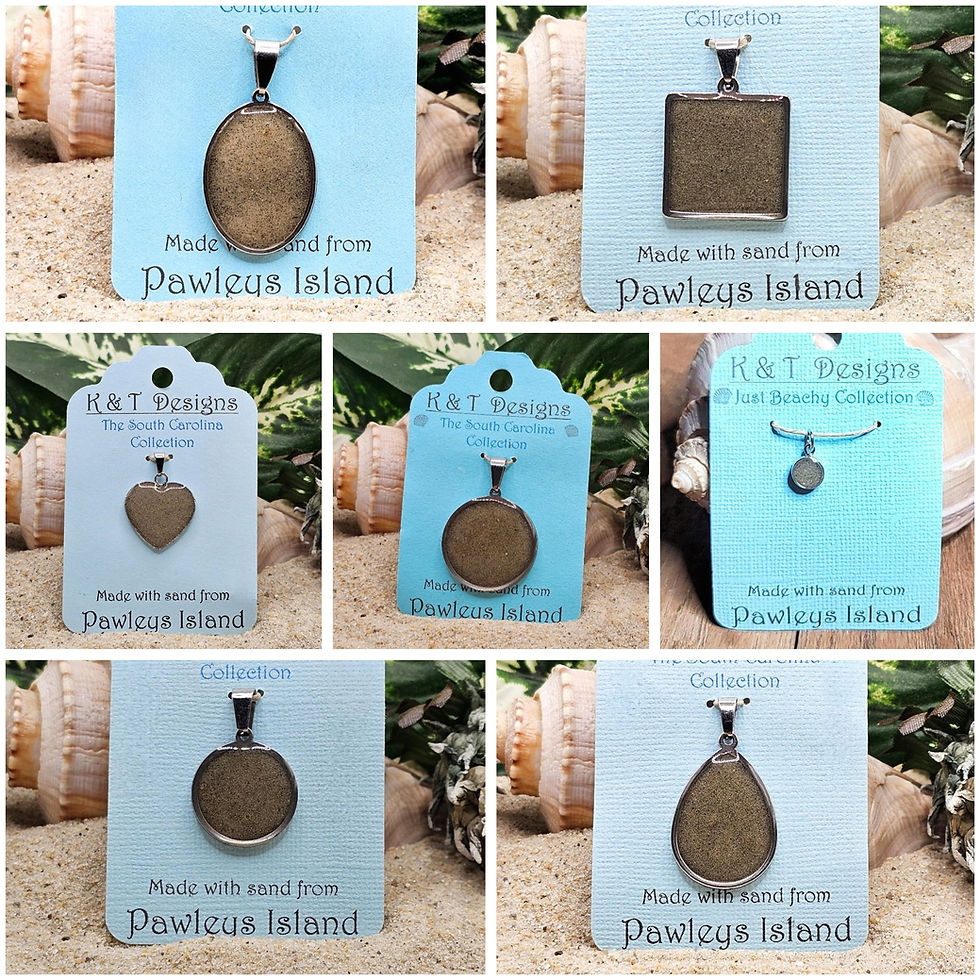 Thumbnail: Pawleys Island Beach Sand Oval Engravable Pendant / Necklace