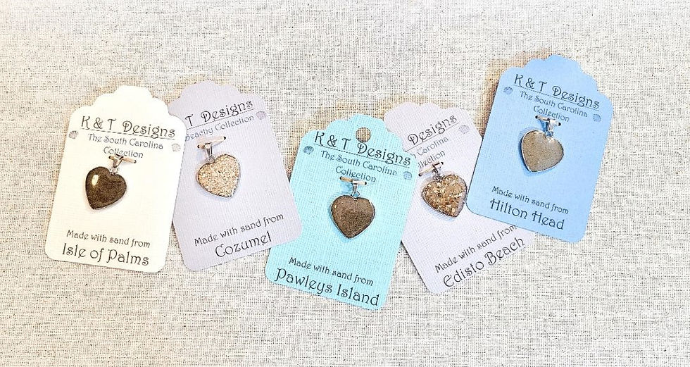 Thumbnail: Edisto Beach Sand Heart Pendant / Necklace