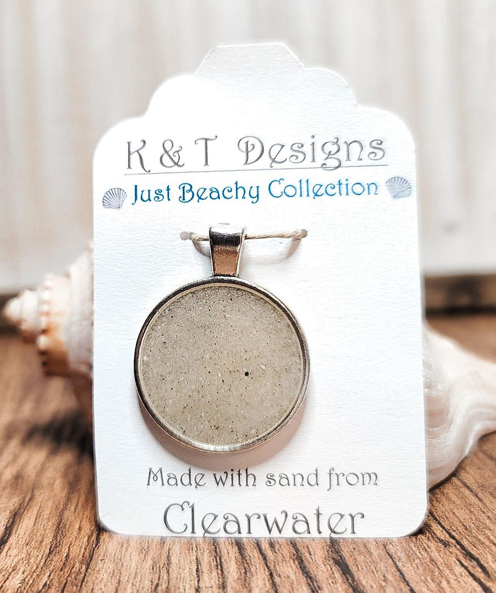 Thumbnail: Clearwater Beach Sand Circle Pendant Necklace