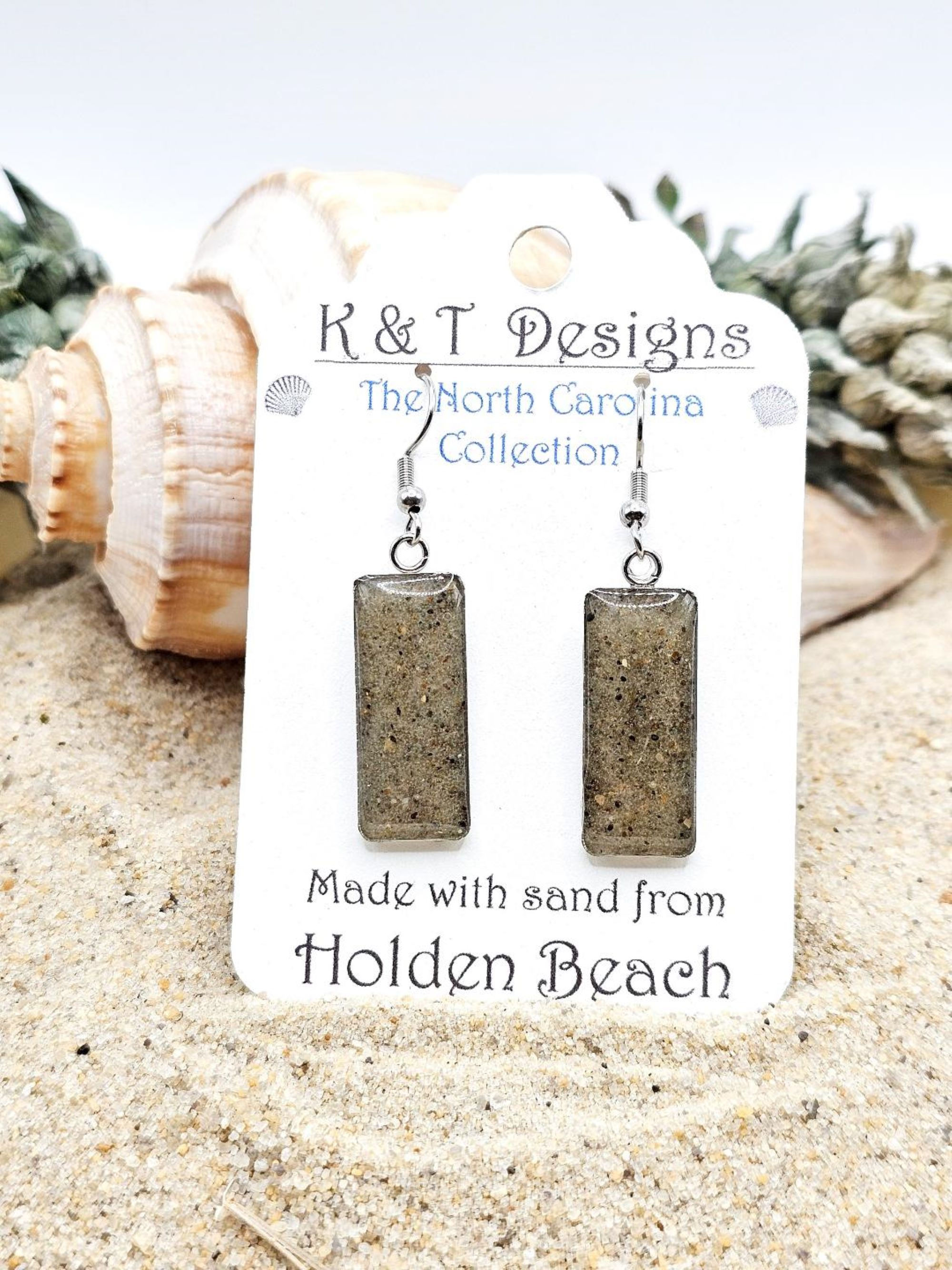 Holden Beach Sand Rectangle Earrings / Jewelry