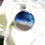 Thumbnail: Garden City Beach Sand Engravable Shoreline Large Circle Pendant / Necklace