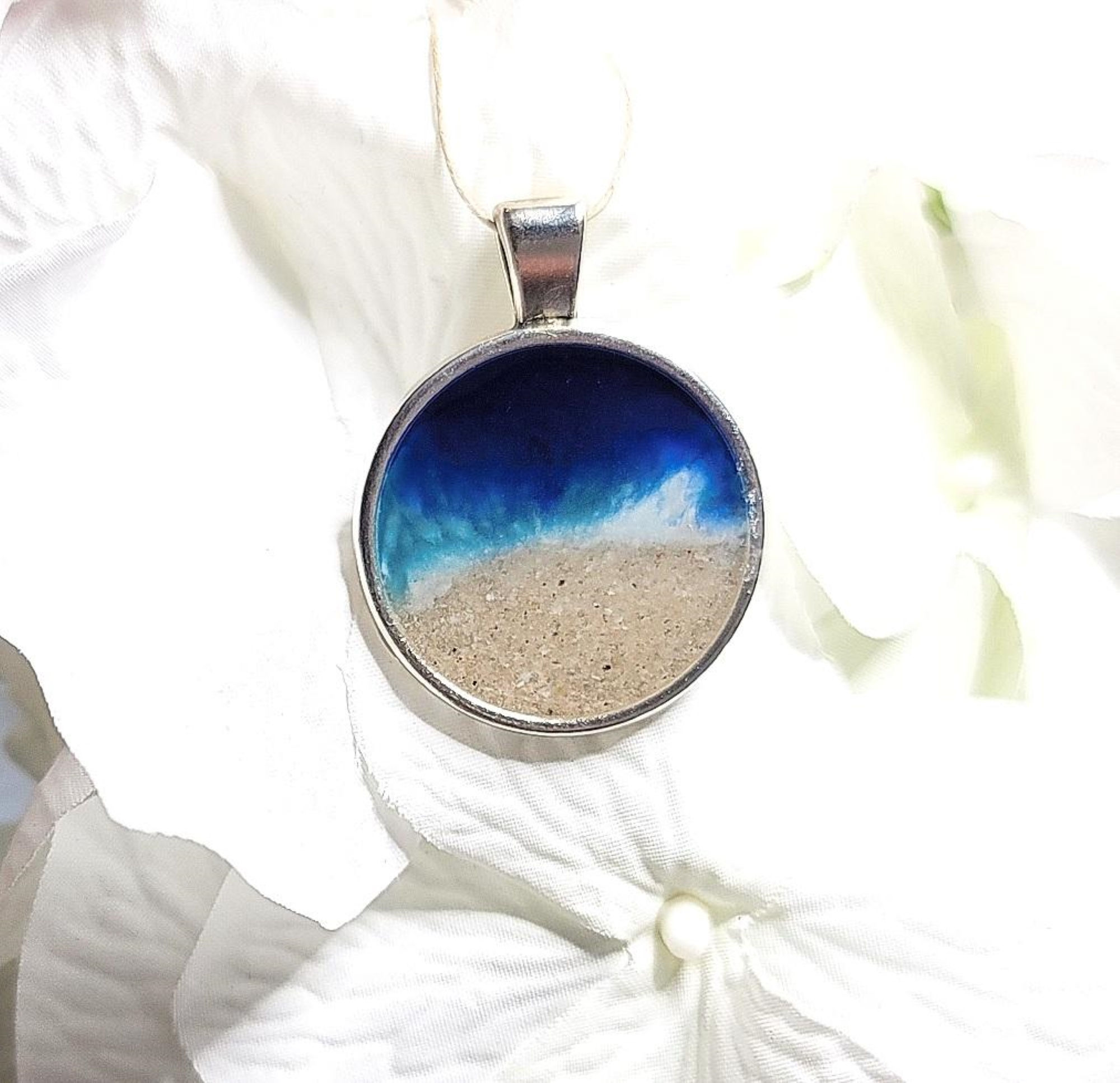 Clearwater Beach Sand Shoreline Pendant / Necklace