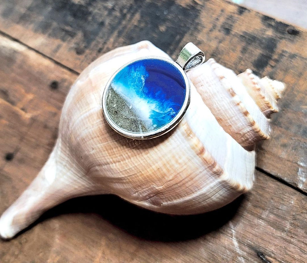 Thumbnail: St Andrews Beach Sand Shoreline Circle Pendant / Necklace