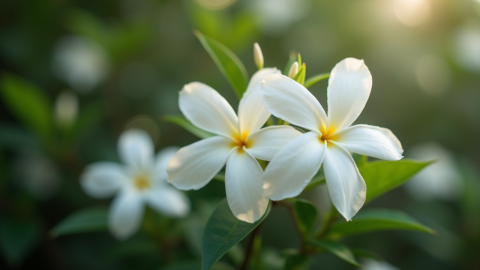 Close-up view of a blooming jasmine flower