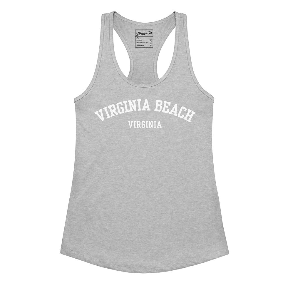 Thumbnail: "Virginia Beach Virginia" Women’s Fitted Racerback Tank Top