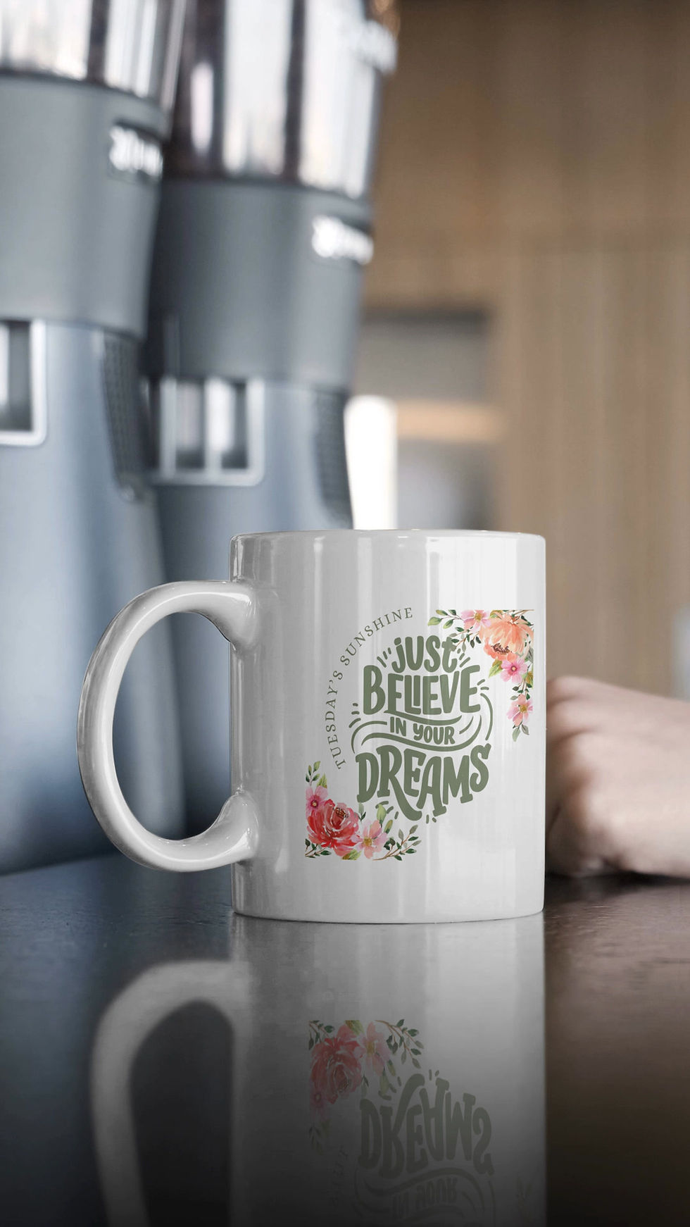 Thumbnail: "Just Believe In Your Dreams" White Glossy Mug