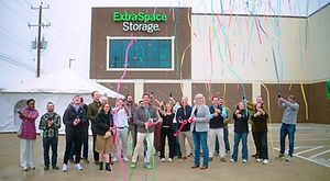 Drone and FPV flythroughs and interviews with investors promoting the ExtraSpace Storage opening in Katy.