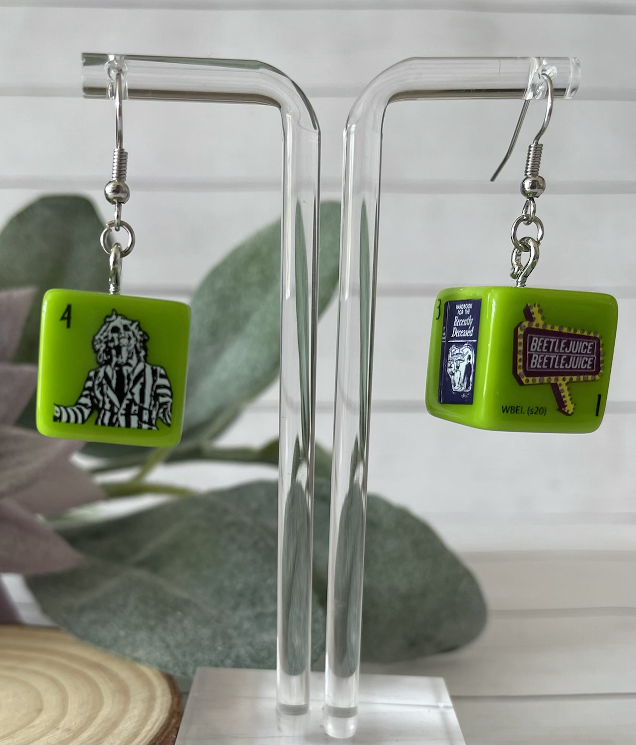 Beetlejuice Dice Earrings 