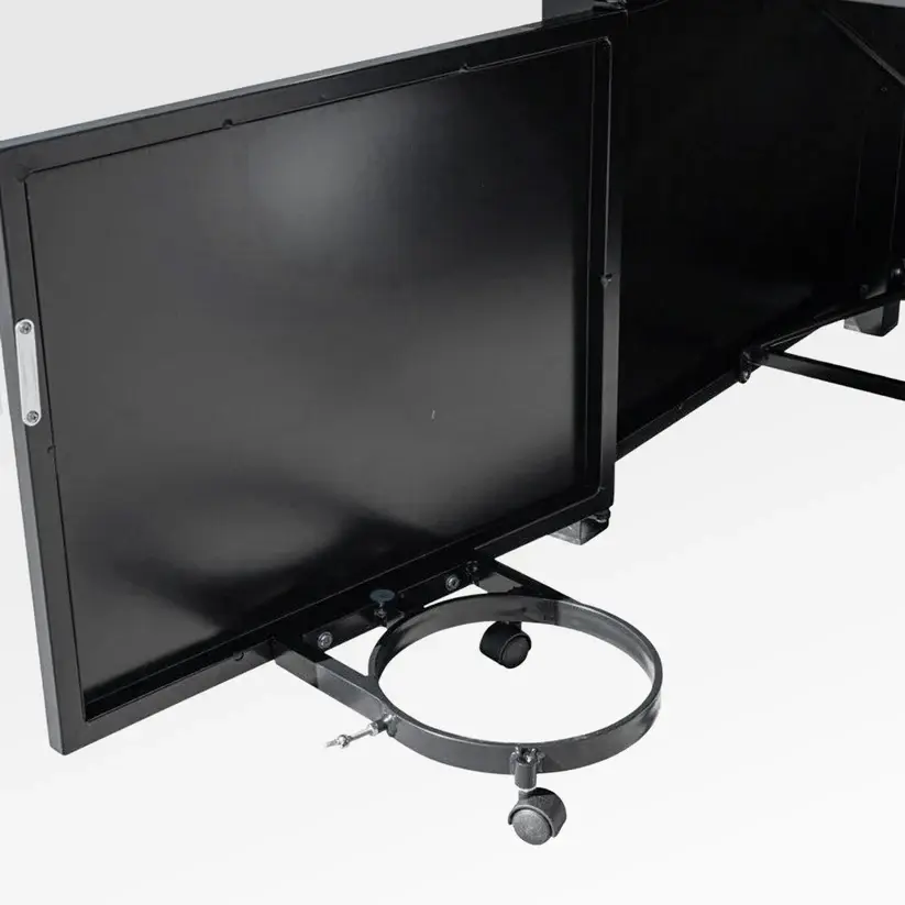 Thumbnail: Outdoor Black Aluminum Rectangle Fire Pit Table with Wind Guard and Cover