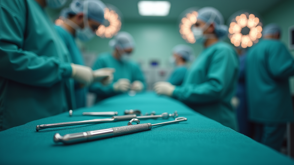 Eye-level view of a surgical room with medical instruments