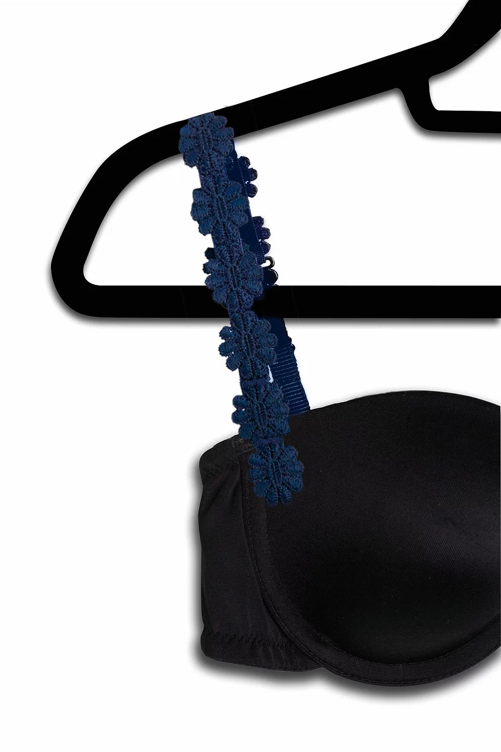 Navy Embroidered Flowers