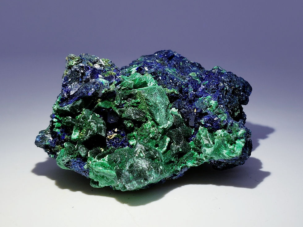 Thumbnail: Azurite and Malachite from Liufengshan Mine, China