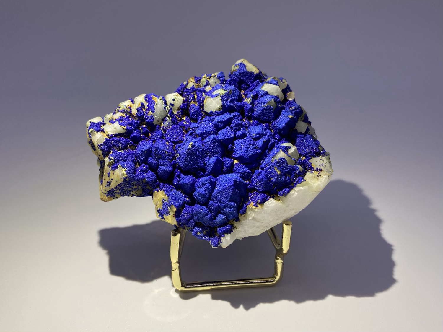 Collector’s Piece: Azurite on Quartz from Dongchuan, China