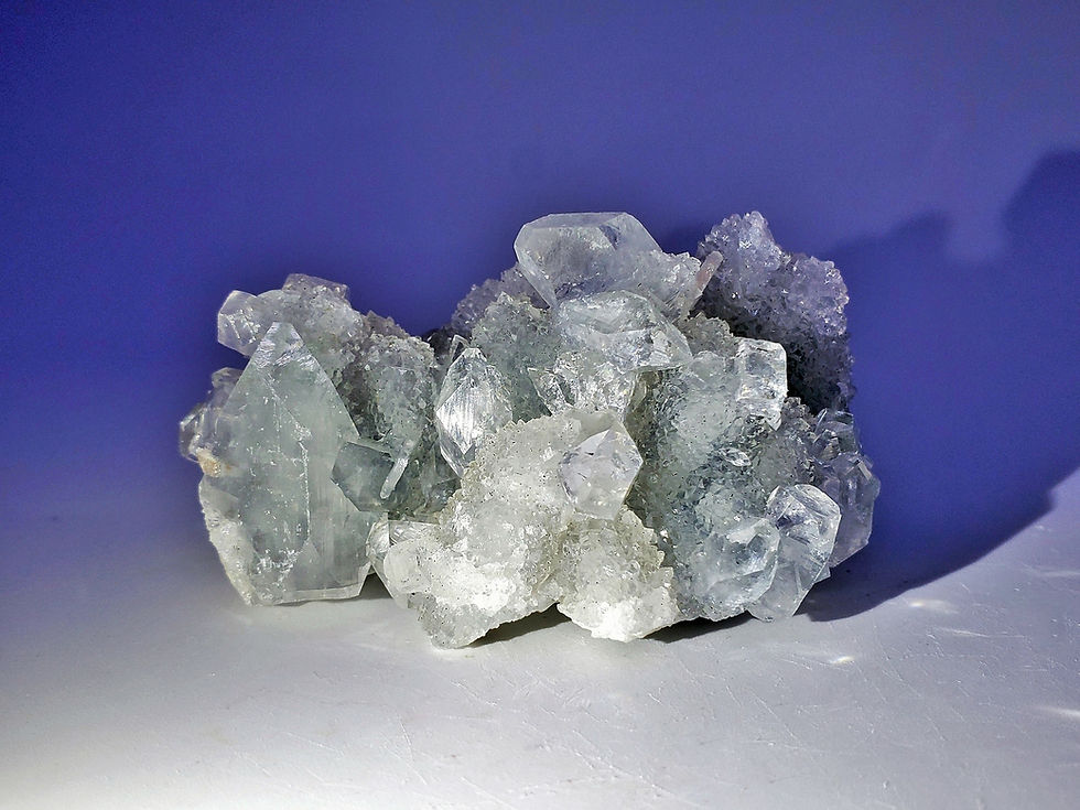 Apophyllite on Chalcedony Stalactite Matrix from Savada, India