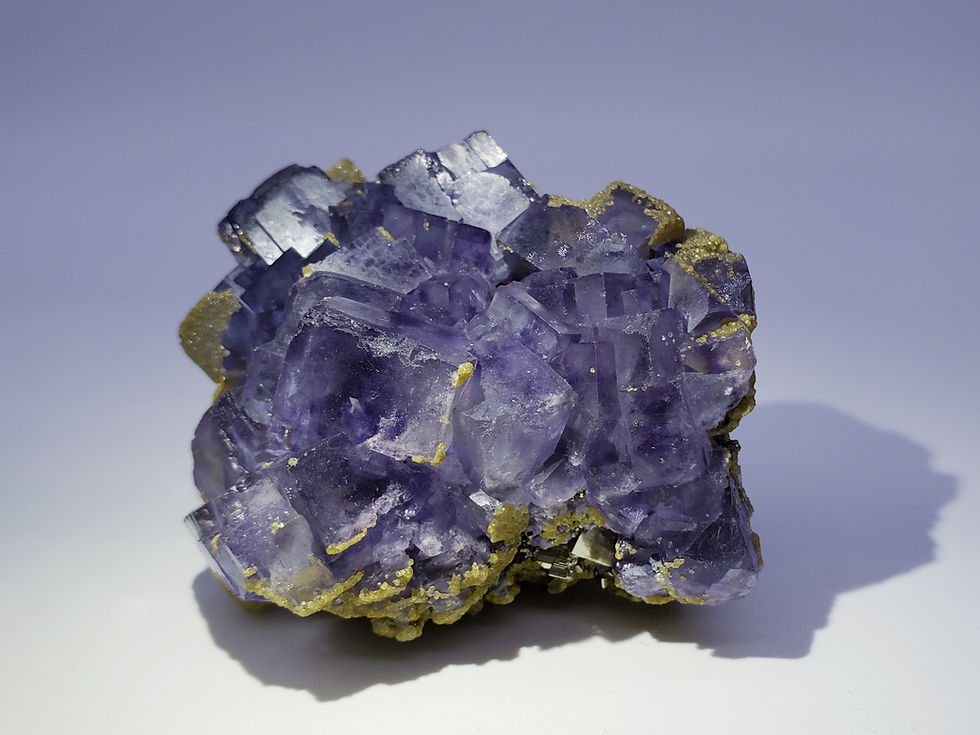 Collector's Piece: Fluorite with Calcite and Pyrite from Yaogangxian Mine