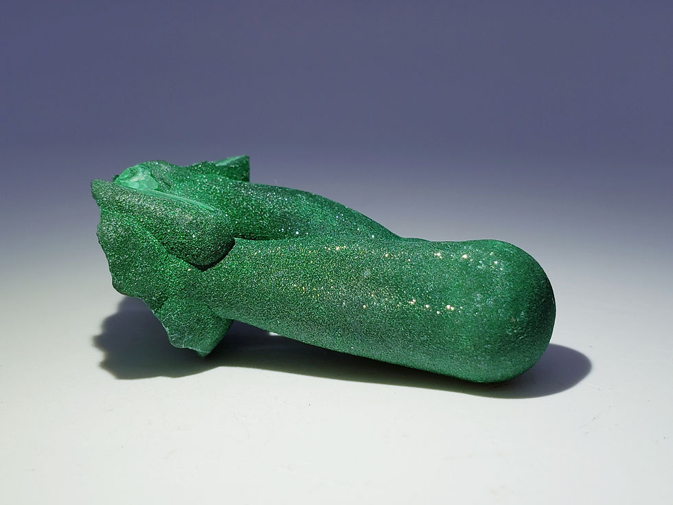 Thumbnail: Cat’s Eye Malachite Stalactite from Shilu Mine, China