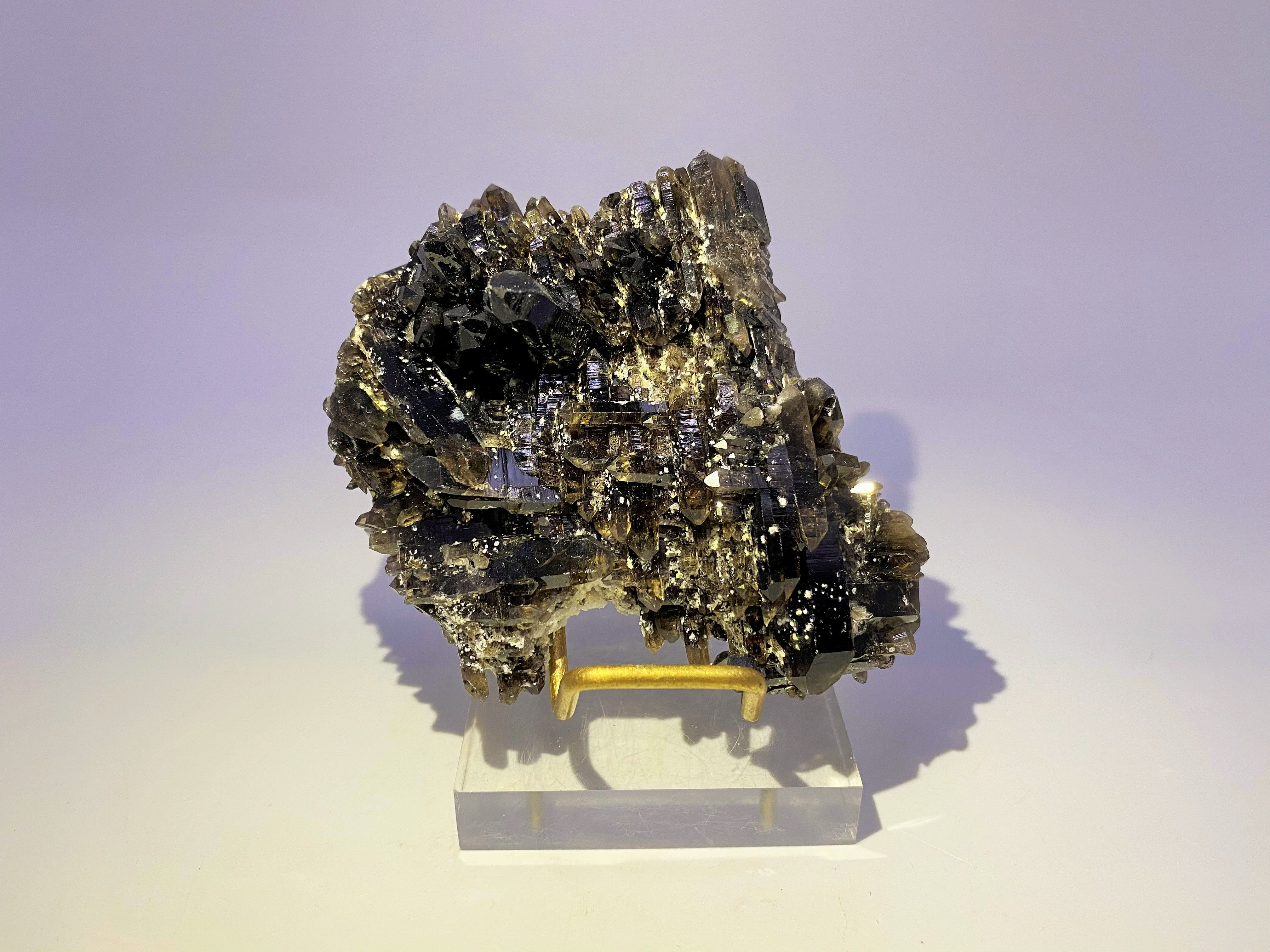Collector’s Piece: Alpine Smoky Quartz on Feldspar from Wulian Co., China