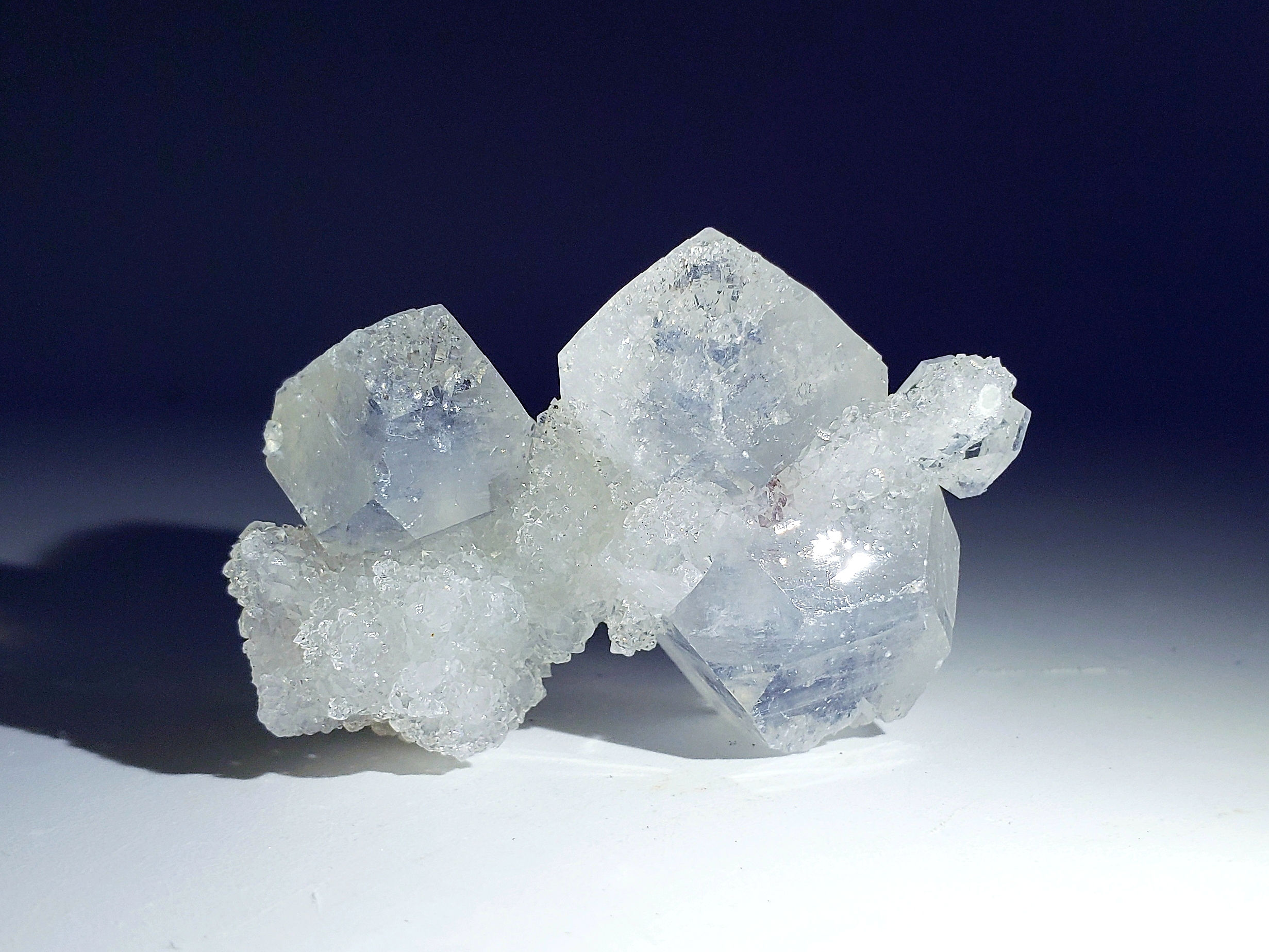 Apophyllite on Chalcedony Stalactite from Jalgaon District, Maharashtra, India
