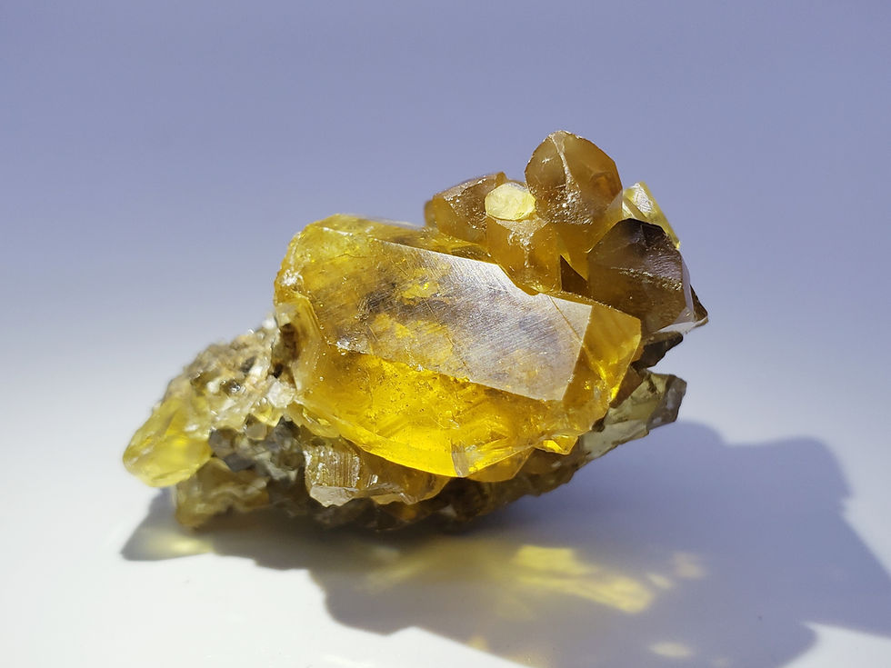 Golden-yellow Baryte (Barite) Crystals on Matrix from Xichang Co.