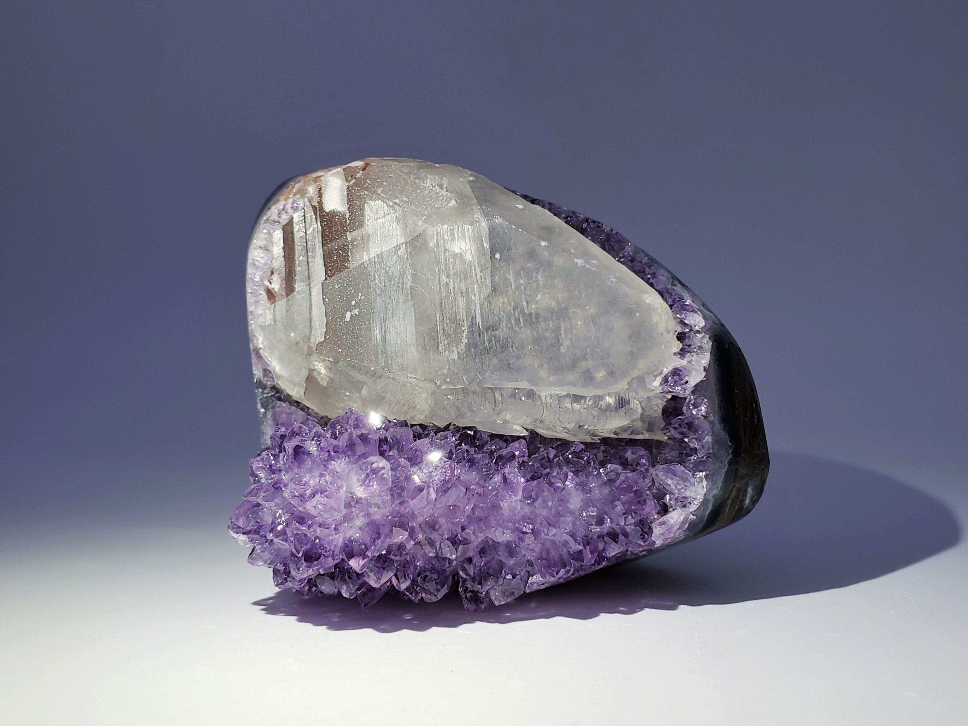 Collector’s Piece: Quartz var. Amethyst and Calcite from Catalán Grande, Uruguay