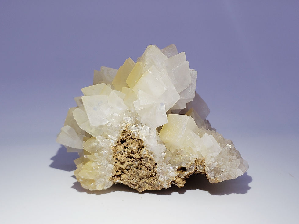 Thumbnail: Stalactitic Calcite "Flower" Crystals from Wenshan Mine, Yunnan, China