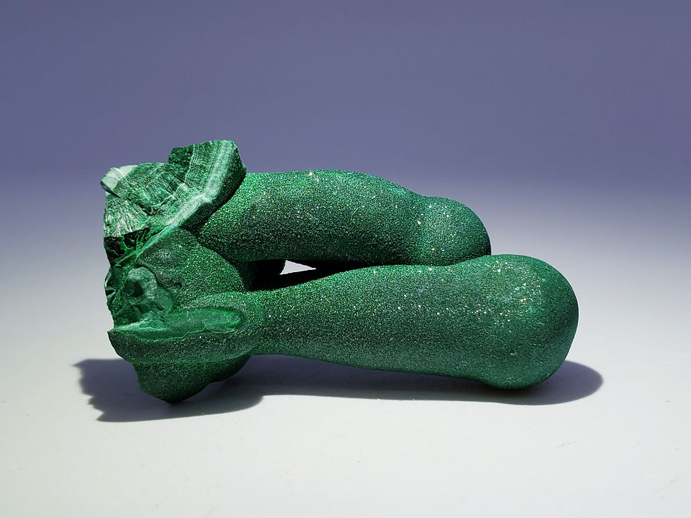 Thumbnail: Cat’s Eye Malachite Stalactite from Shilu Mine, China