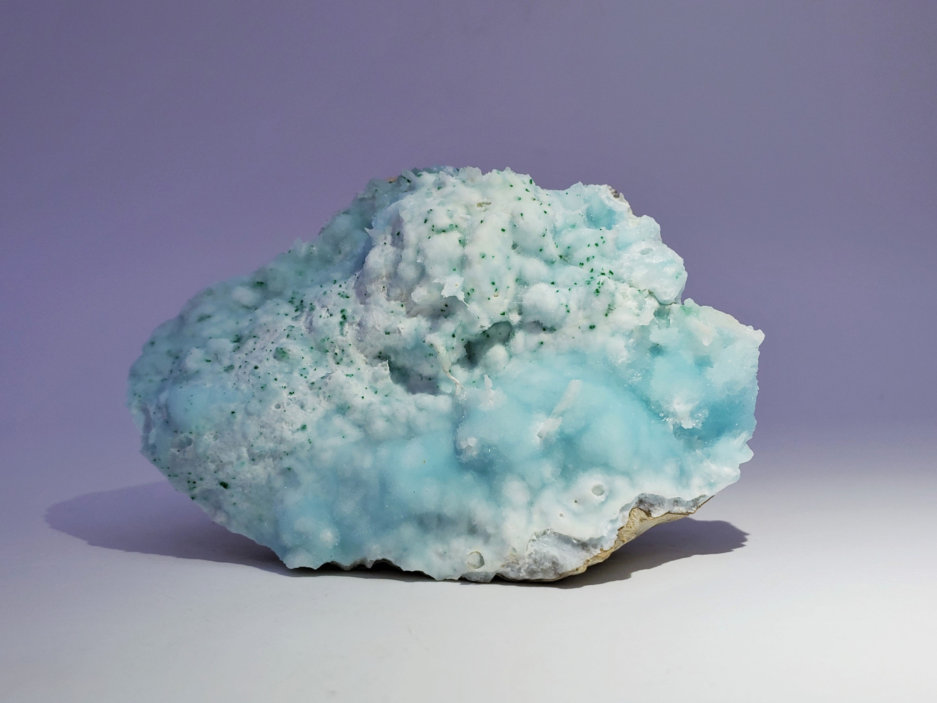 Collector’s Piece: Blue Aragonite with Malachite on Matrix from Wenshan Mine