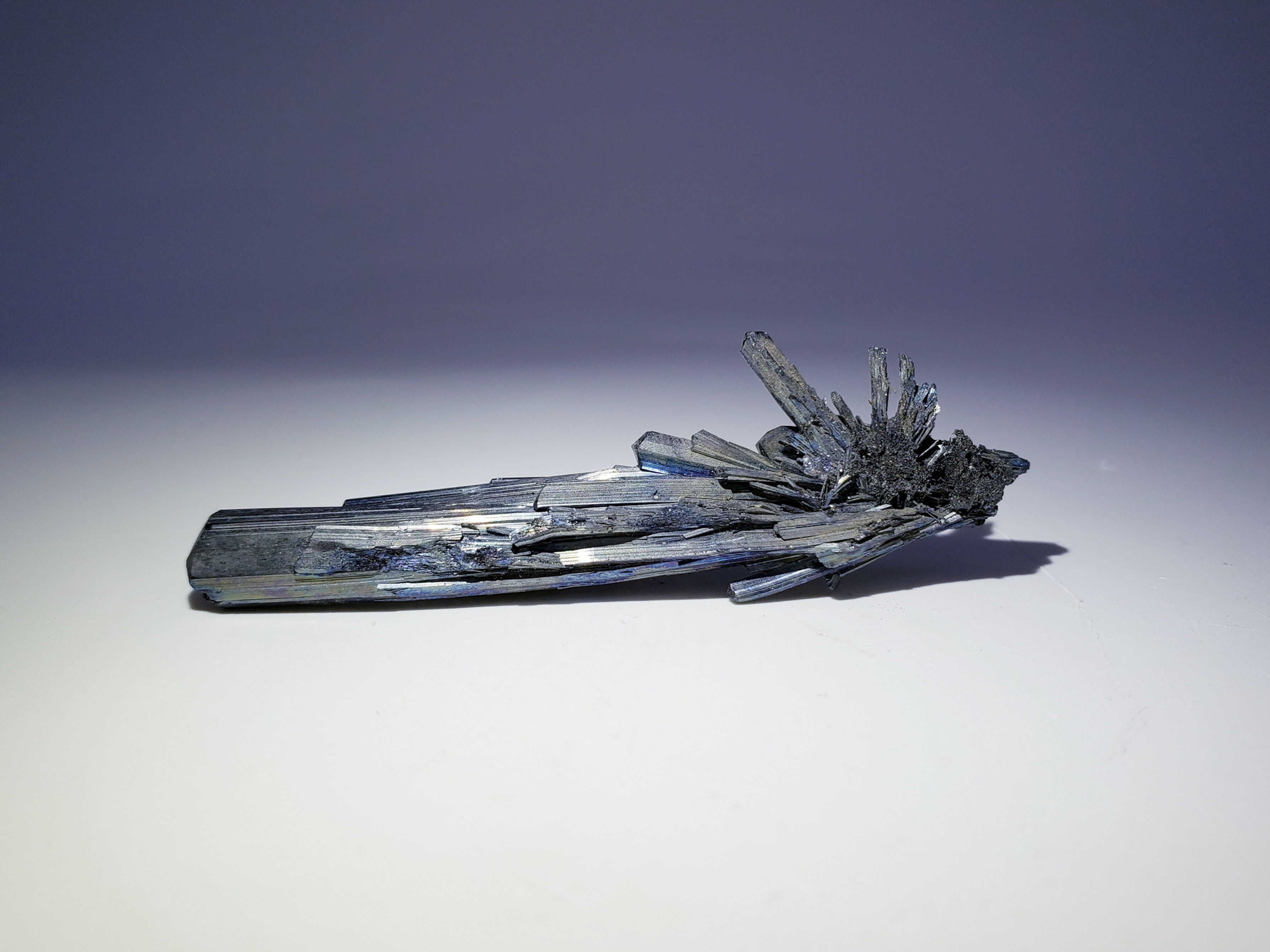 Iridescent Stibnite Specimen from Xikuangshan Mine, China