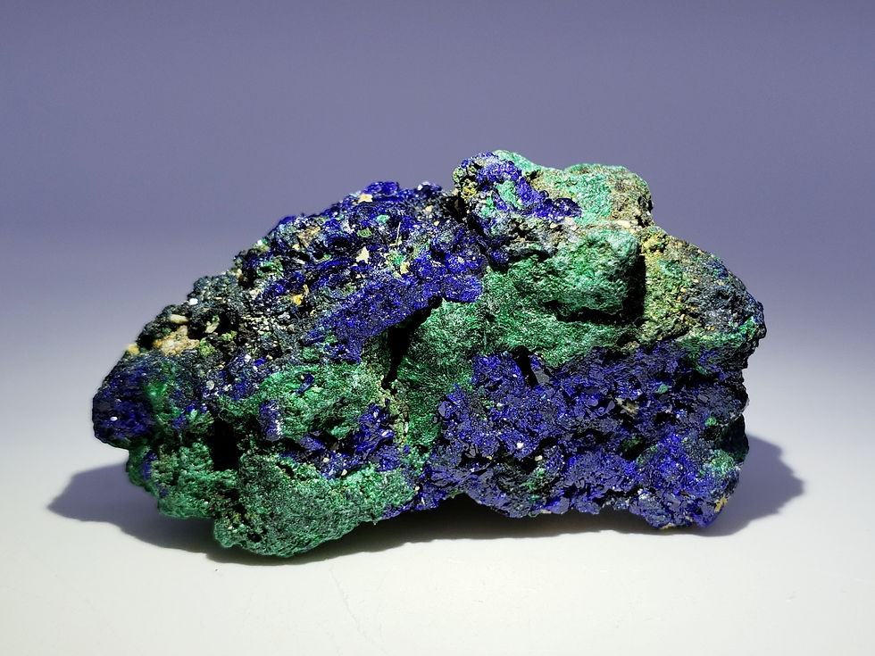 Thumbnail: Azurite and Malachite from Liufengshan Mine, China