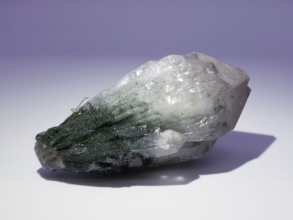 Thumbnail: Mongolian Quartz With Hematite and Hedenbergite Inclusions