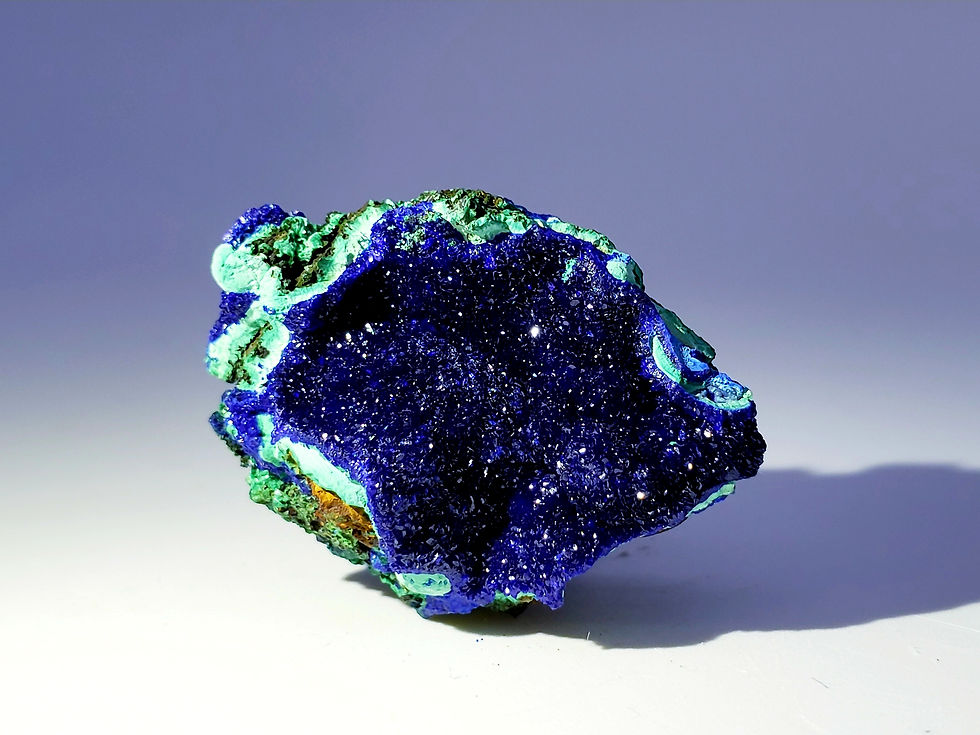 Thumbnail: Azurite with Chrysocolla and Malachite from Liufengshan Mine