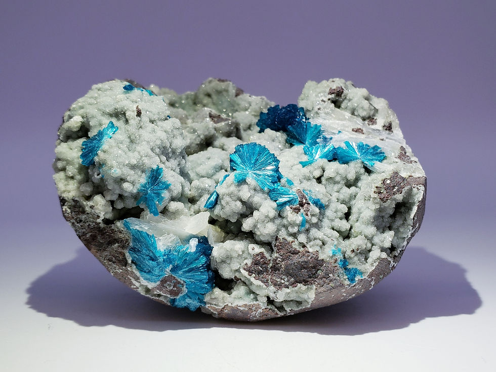 Collector's Piece: Vivid Blue Cavansite on Stilbite Matrix, Wagholi Quarry