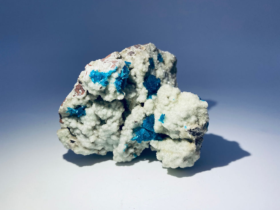 Vivid Blue Pentagonite on Stilbite from Wagholi Quarry, India